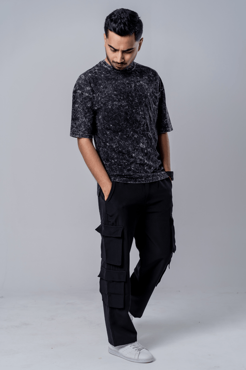 Load image 1 in gallery view. Mad Koffee Faded-Acid Oversized Tee - Black