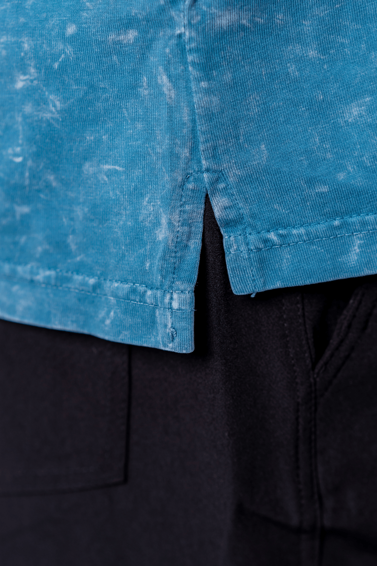 Mad Koffee Faded-Acid Oversized Tee - Teal Blue