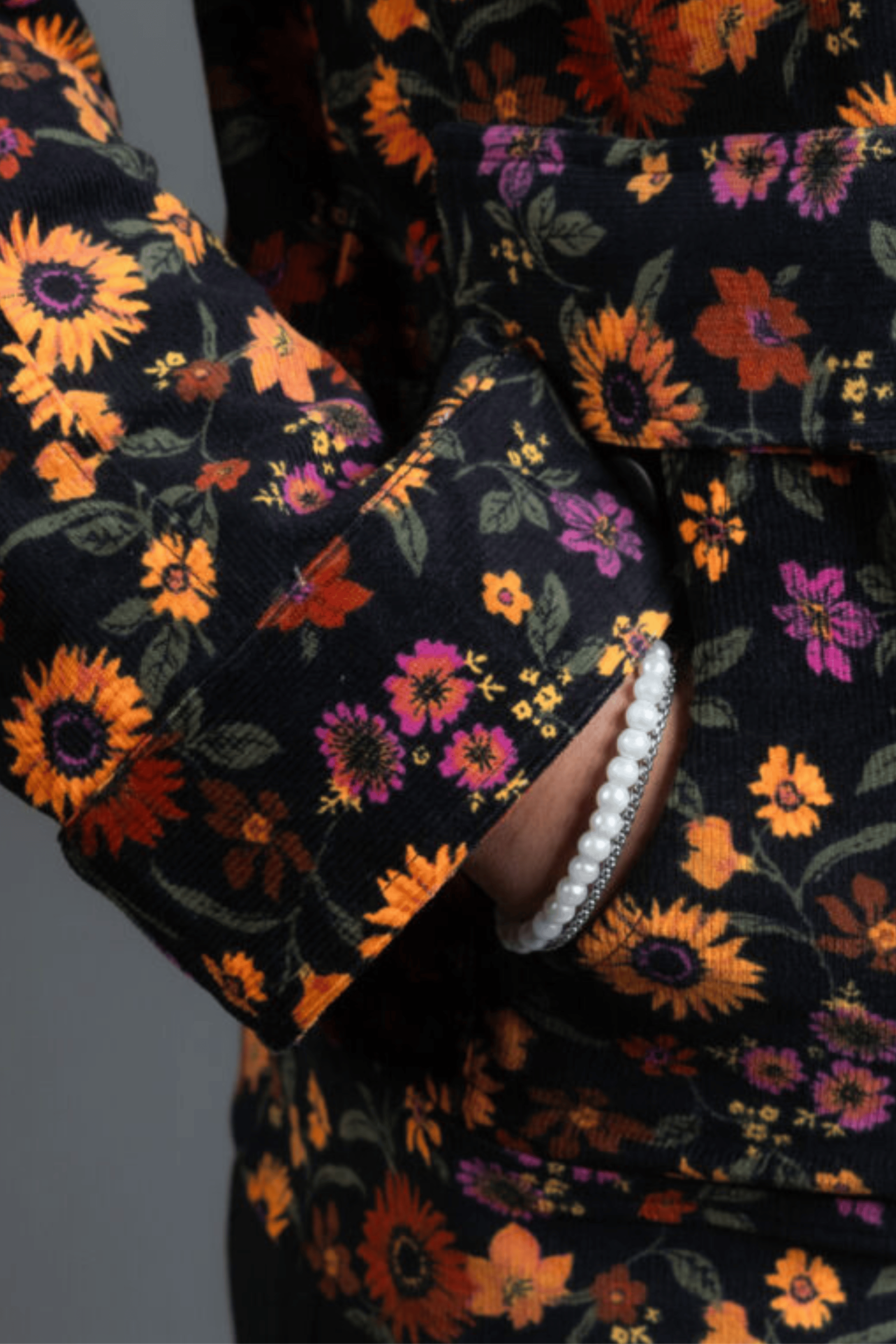 Mad Koffee Floral Cord Jacket Floral Jacket with Pockets
