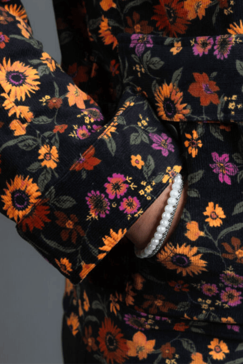 Load image 1 in gallery view. Mad Koffee Floral Cord Jacket Floral Jacket with Pockets