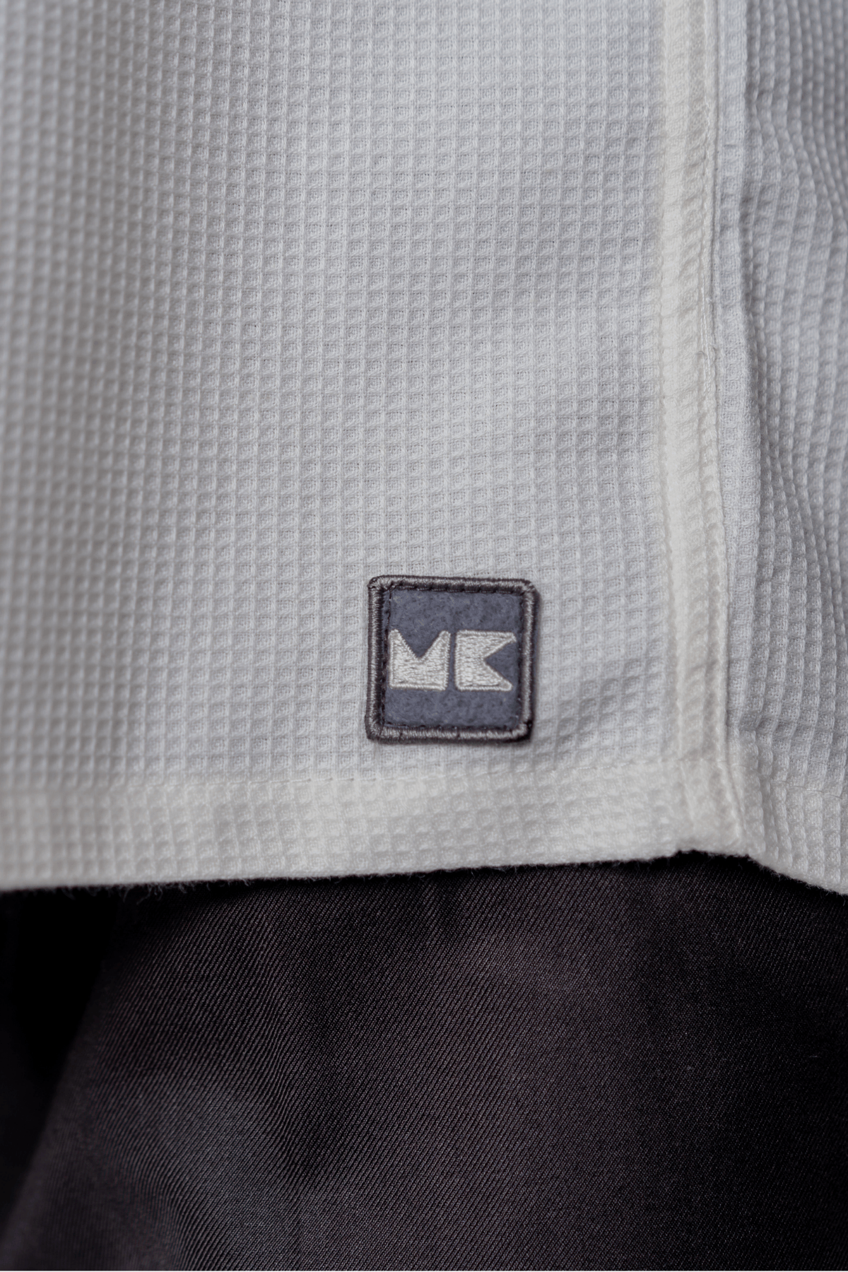 Mad Koffee Floral Patch Waffle Shirt- Off White