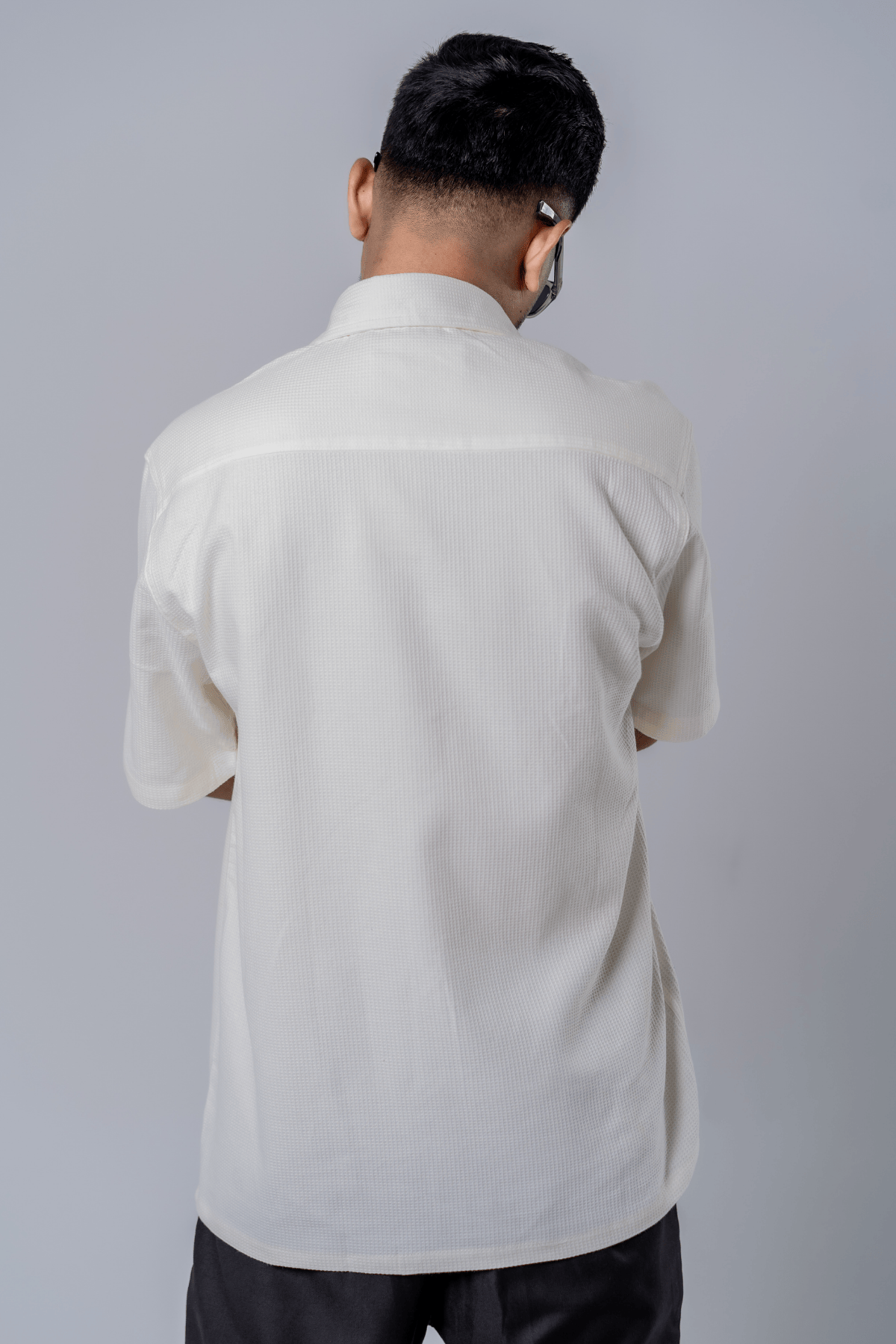 Mad Koffee Floral Patch Waffle Shirt- Off White