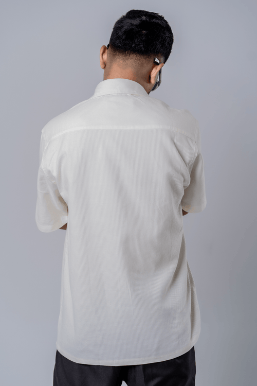 Load image 1 in gallery view. Mad Koffee Floral Patch Waffle Shirt- Off White