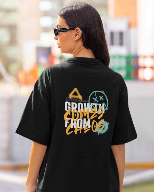 Load image 1 in gallery view. Mad Koffee Growth Comes From Chaos | Oversized Drop Shoulder T-shirt
