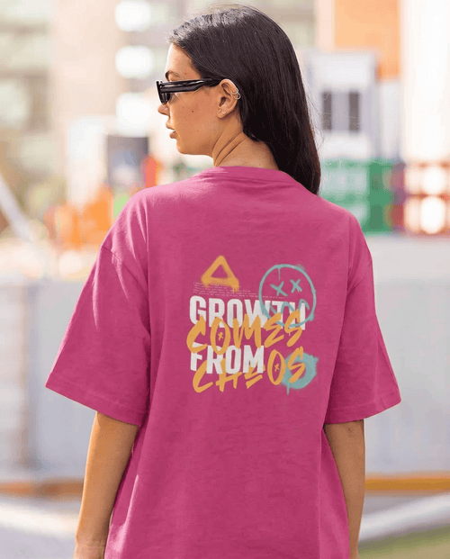 Load image 1 in gallery view. Mad Koffee Growth Comes From Chaos | Oversized Drop Shoulder T-shirt