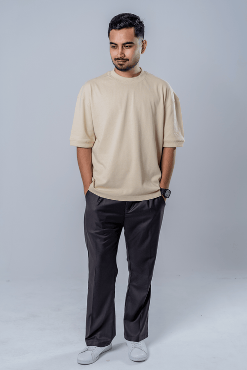 Load image 1 in gallery view. Mad Koffee Heavyweight Streetwear Oversized T-shirt - Beige