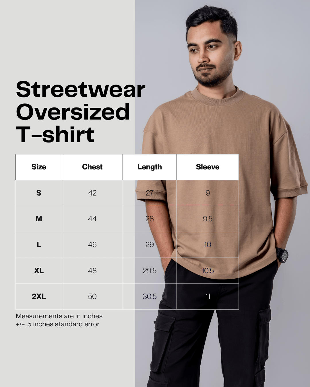 Mad Koffee Heavyweight Streetwear Oversized T-shirt - Mocha Brown