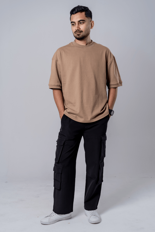 Load image 1 in gallery view. Mad Koffee Heavyweight Streetwear Oversized T-shirt - Mocha Brown