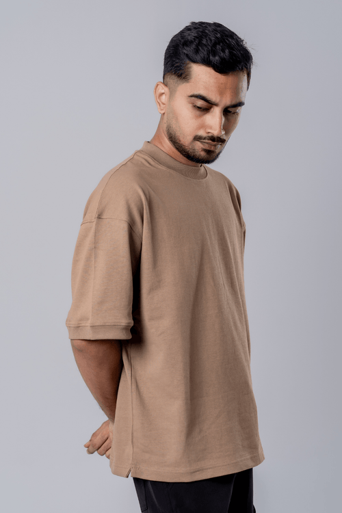 Load image 1 in gallery view. Mad Koffee Heavyweight Streetwear Oversized T-shirt - Mocha Brown