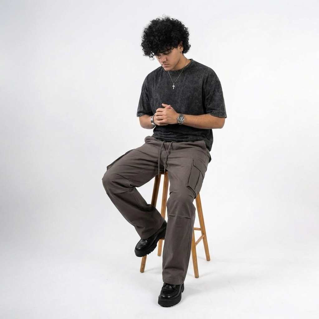 6 pocket Cargos -Grey