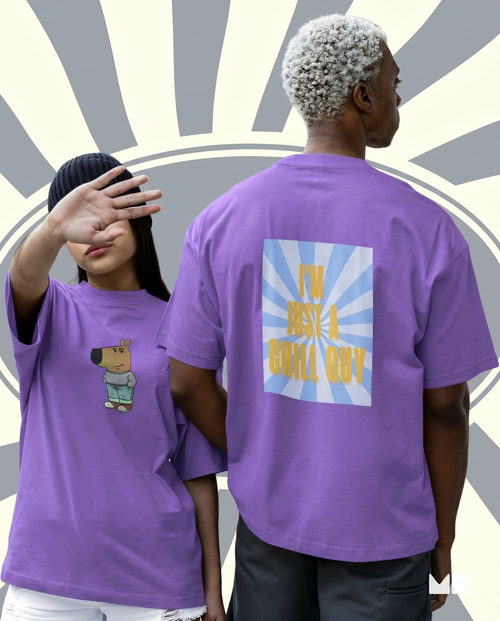 Load image 1 in gallery view. I'm Just A Chill Guy - Oversized Drop Shoulder T-shirt