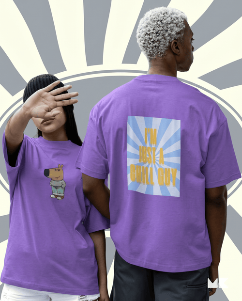 Load image 1 in gallery view. Mad Koffee Lavender / 2XL I'm Just A Chill Guy - Oversized Drop Shoulder T-shirt