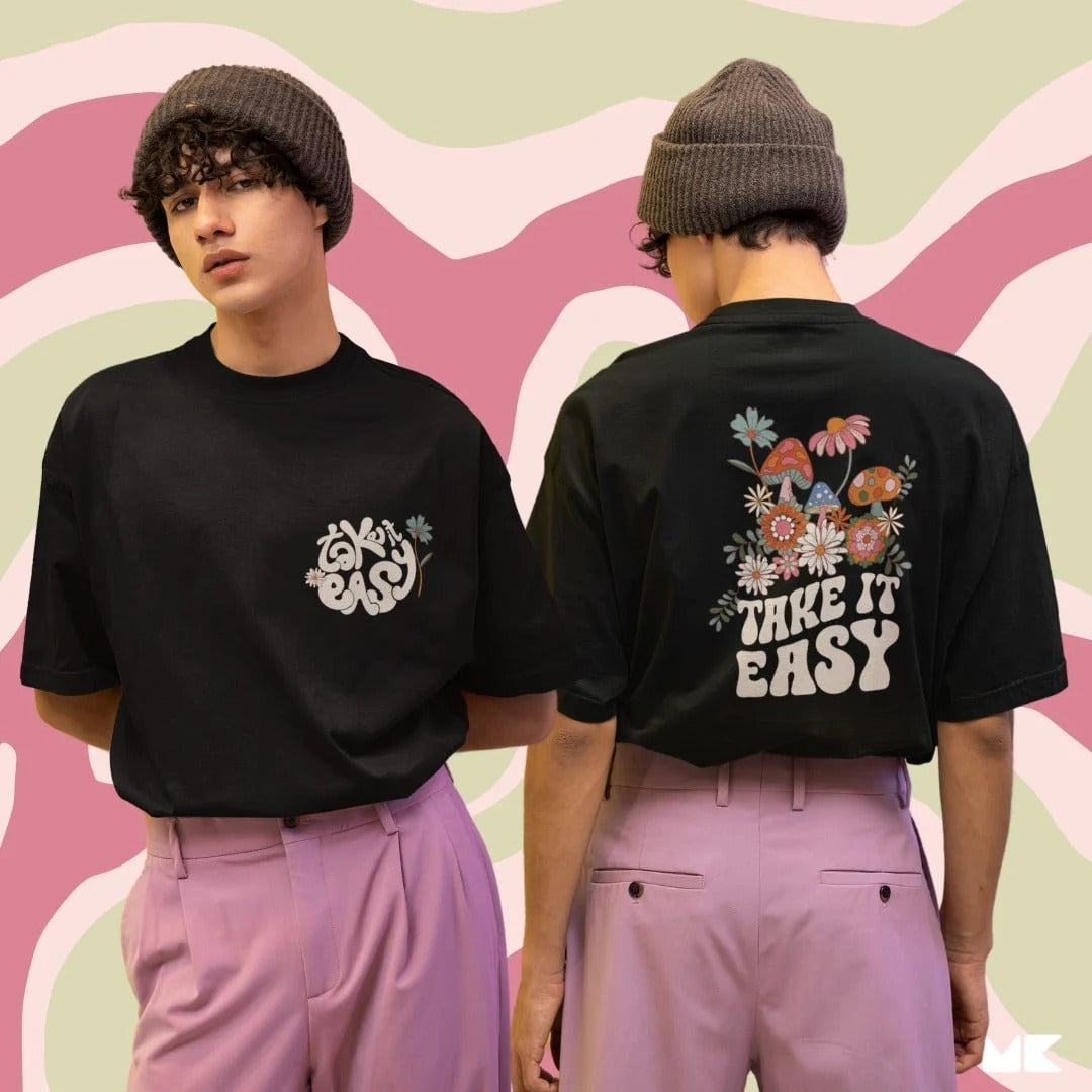 Take It Easy- Oversized Drop Shoulder T-shirt