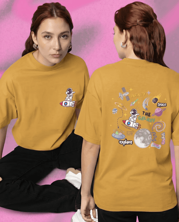Mad Koffee Nude / 2XL Infinity - Printed Oversized Drop Shoulder T-shirt