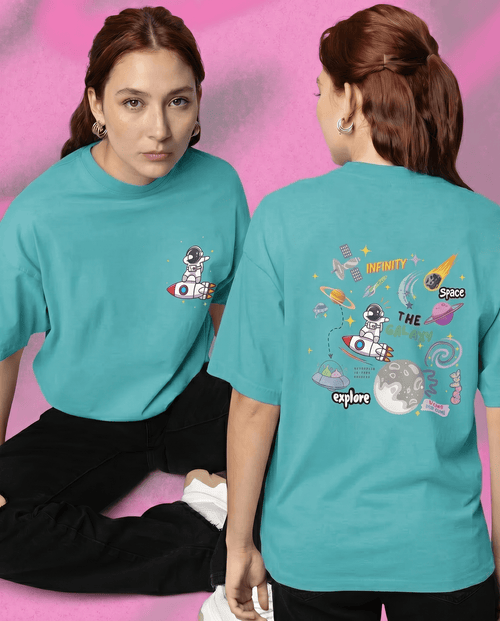 Load image 1 in gallery view. Mad Koffee Pastel Green / 2XL Infinity - Printed Oversized Drop Shoulder T-shirt