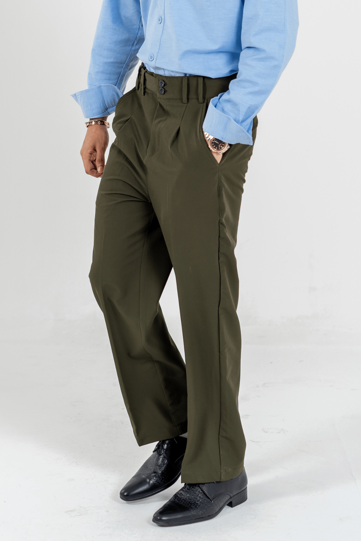 Mad Koffee Korean Pants - Olive Green