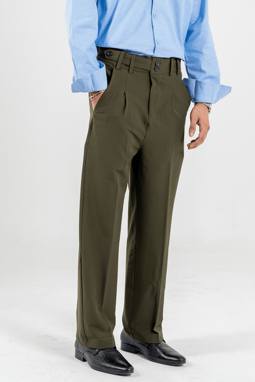 Load image 1 in gallery view. Mad Koffee Korean Pants - Olive Green