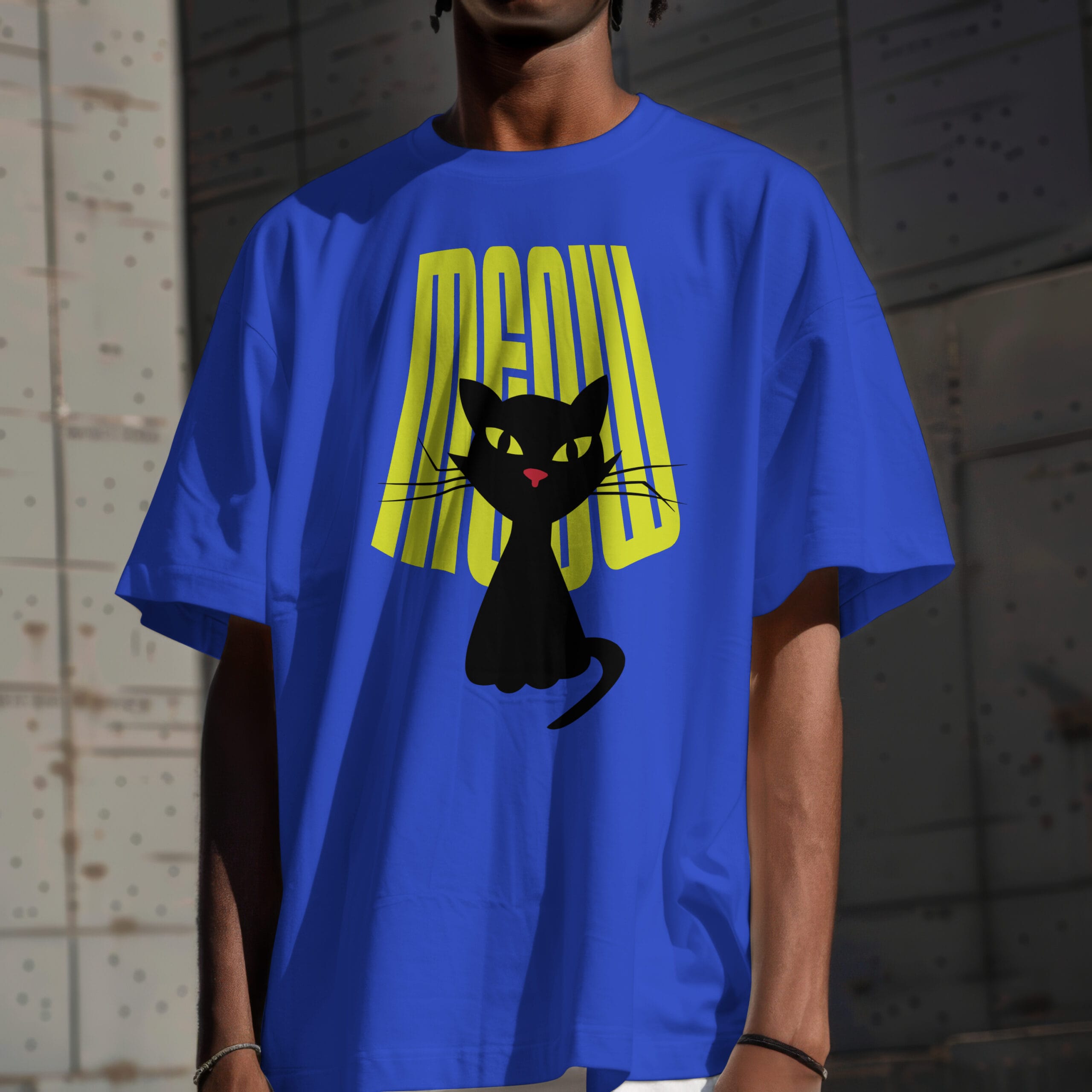 Mad Koffee Lurk – Rule the Shadows (MEOW) - Oversized Drop Shoulder T-shirt