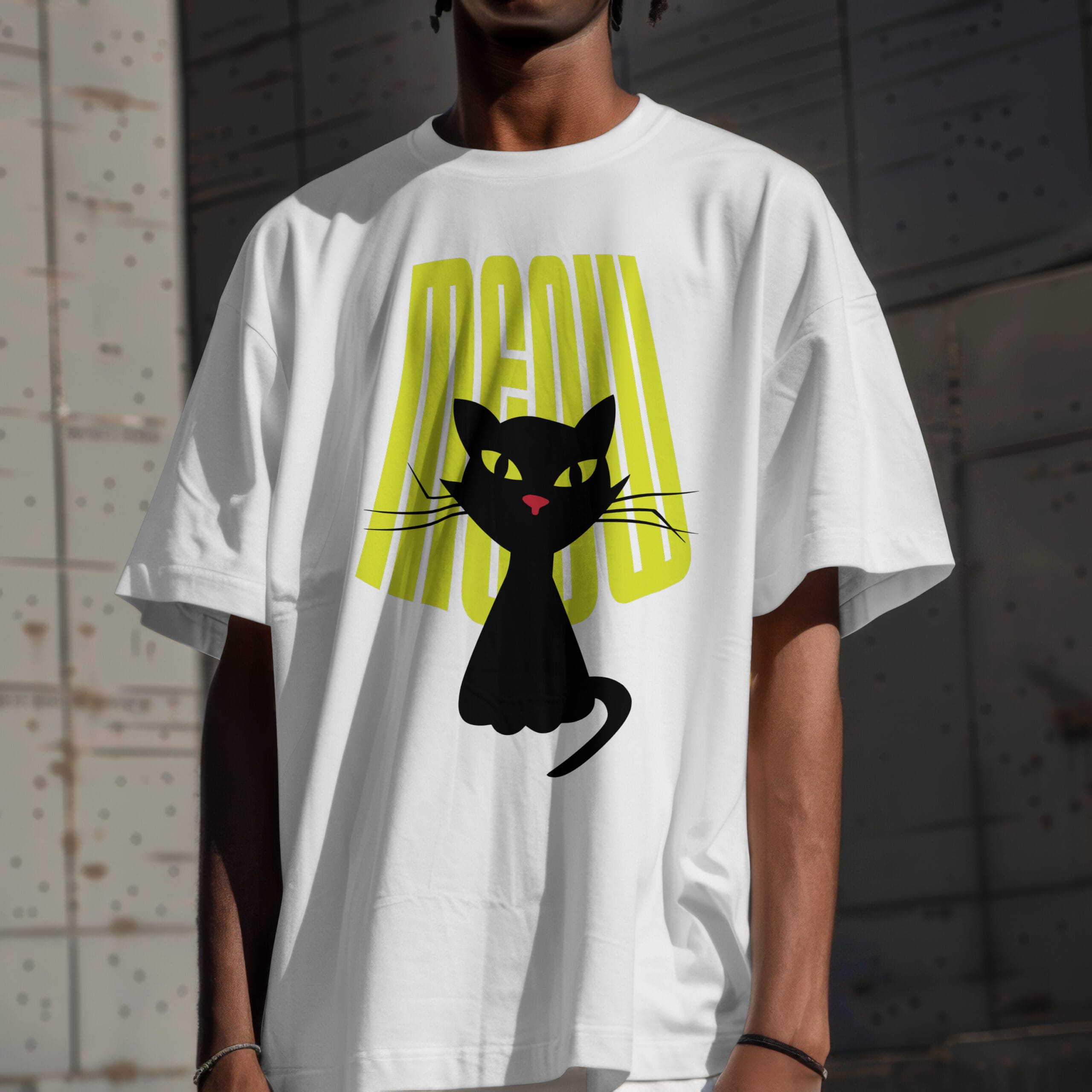 Mad Koffee Lurk – Rule the Shadows (MEOW) - Oversized Drop Shoulder T-shirt