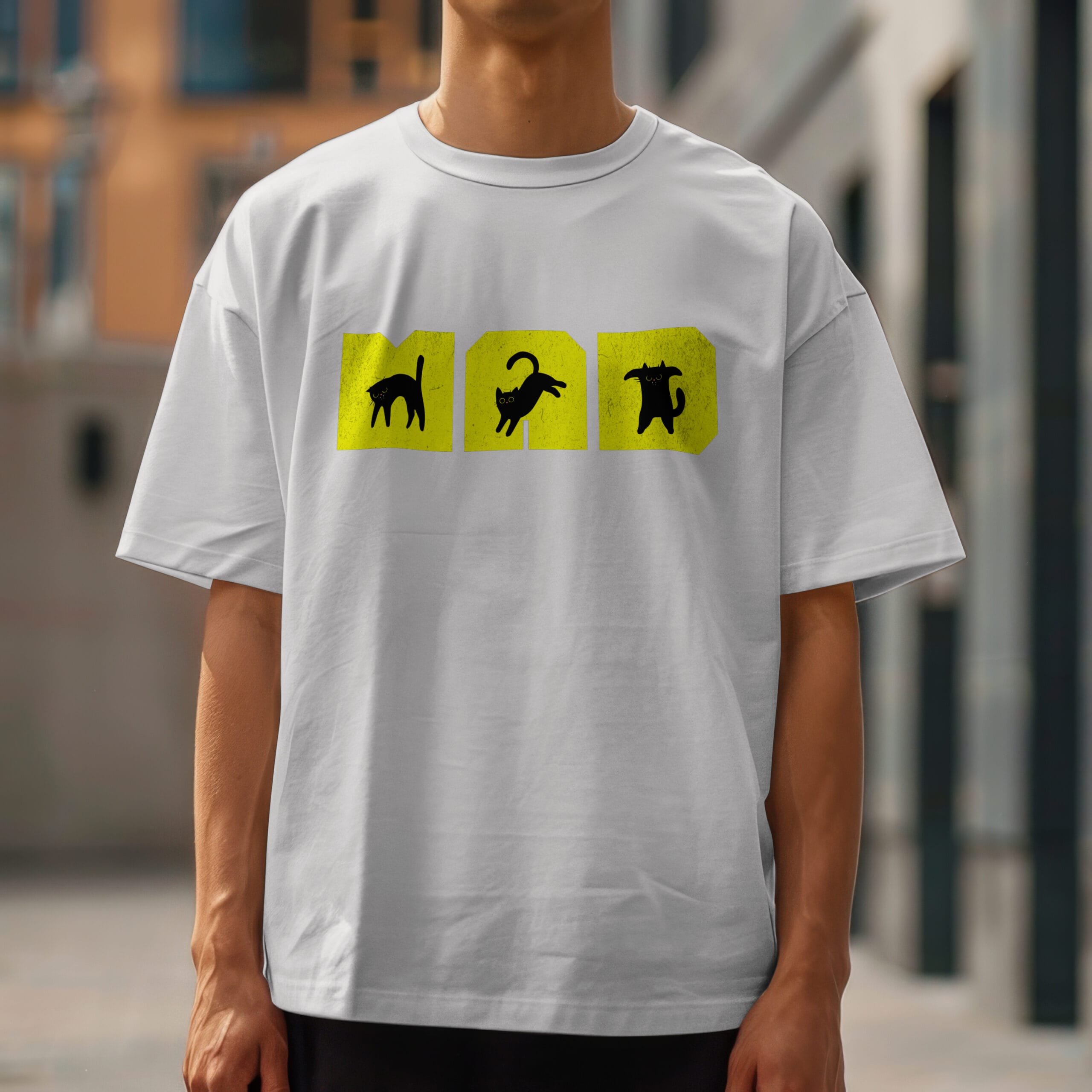 Mad Koffee MAD Cat - Oversized Drop Shoulder T-shirt