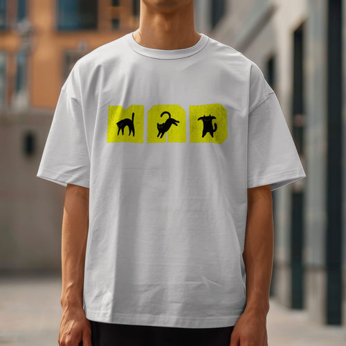 Load image 1 in gallery view. Mad Koffee MAD Cat - Oversized Drop Shoulder T-shirt