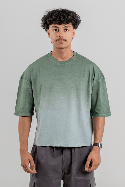 Load image 1 in gallery view. Mad Koffee Men’s Full Pour Acid Wash Tee – Matcha Gradient