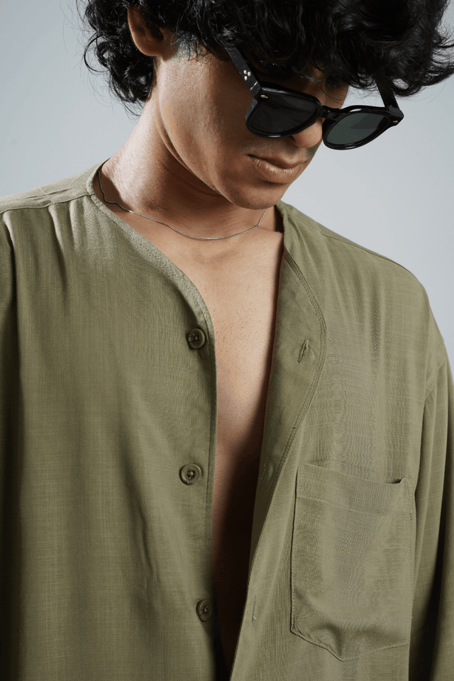 Collarless Shirt
