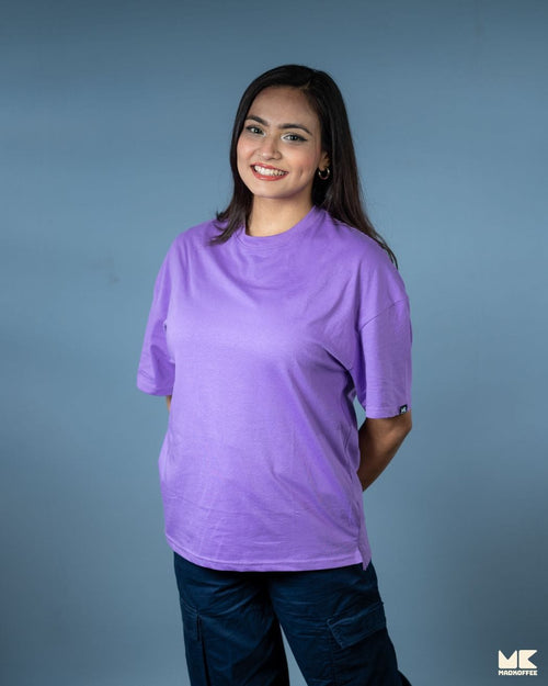 Load image 1 in gallery view. Mad Koffee Oversized Drop Shoulder T-Shirt - Lavender