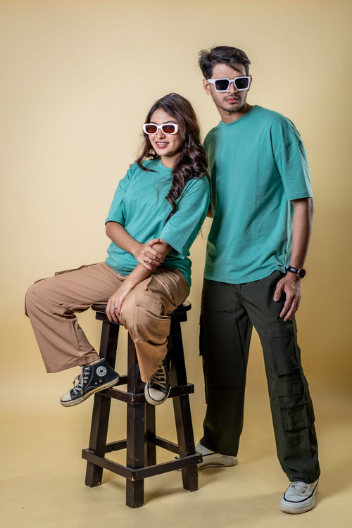 Load image 1 in gallery view. Mad Koffee Oversized Drop Shoulder T-Shirt - Pastel Green