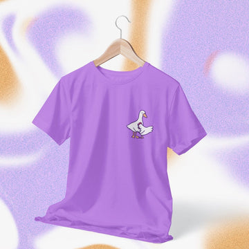 Mad Koffee Oversized Printed Black / 2XL Duck and Chicken- Printed Oversized Drop Shoulder T-shirt