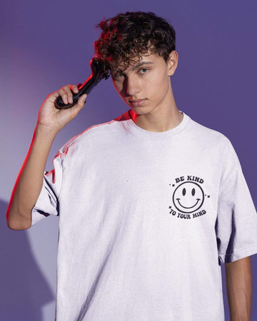 Mad Koffee Oversized T-shirts Green / 2XL Be Kind To Your Mind - Printed Oversized Drop Shoulder T-shirt