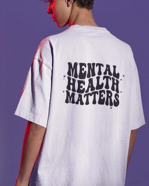 Load image 1 in gallery view. Mad Koffee Oversized T-shirts Be Kind To Your Mind - Printed Oversized Drop Shoulder T-shirt