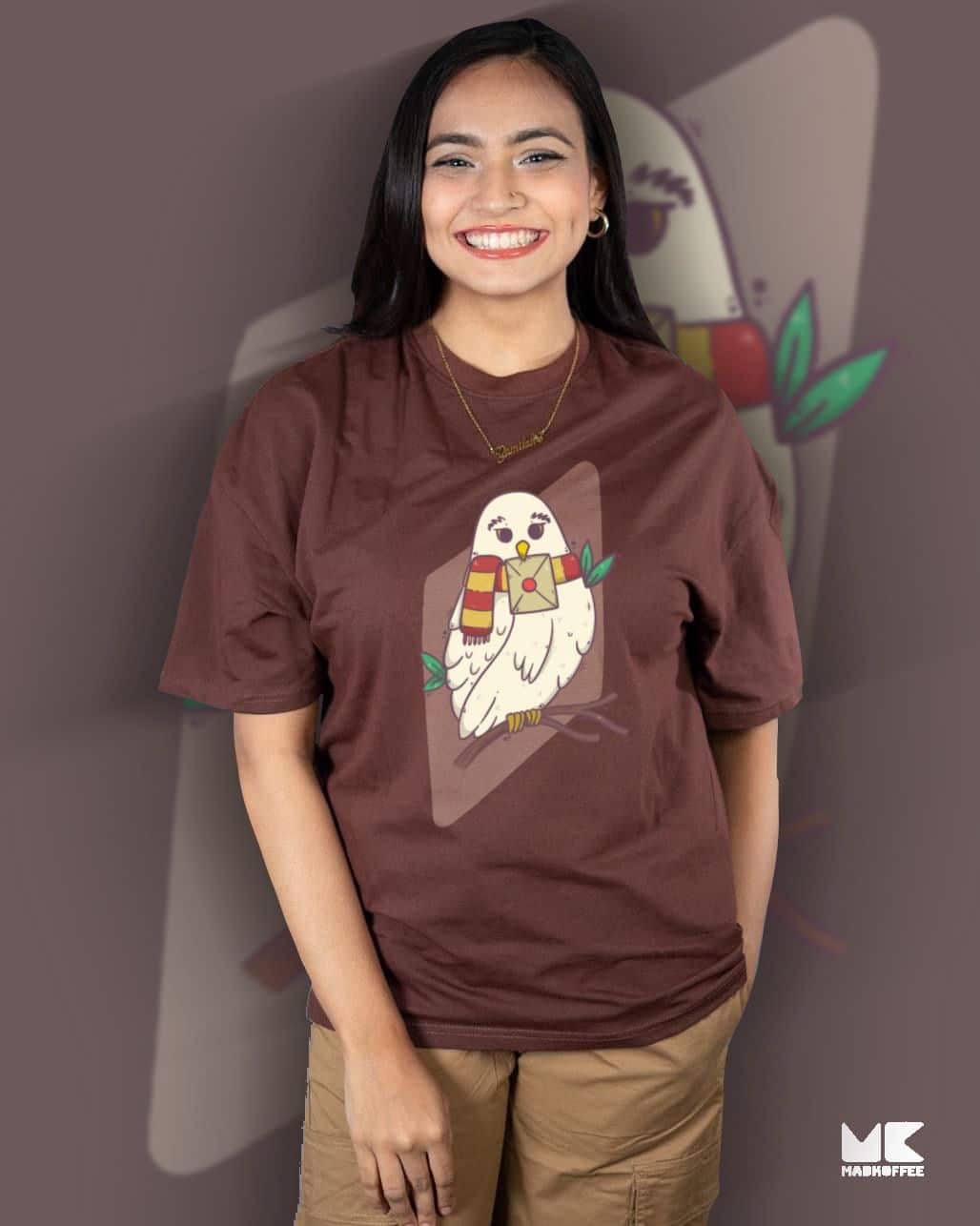 Mad Koffee Oversized T-shirts Black / 2XL Hedwig- Oversized Drop Shoulder T-shirt