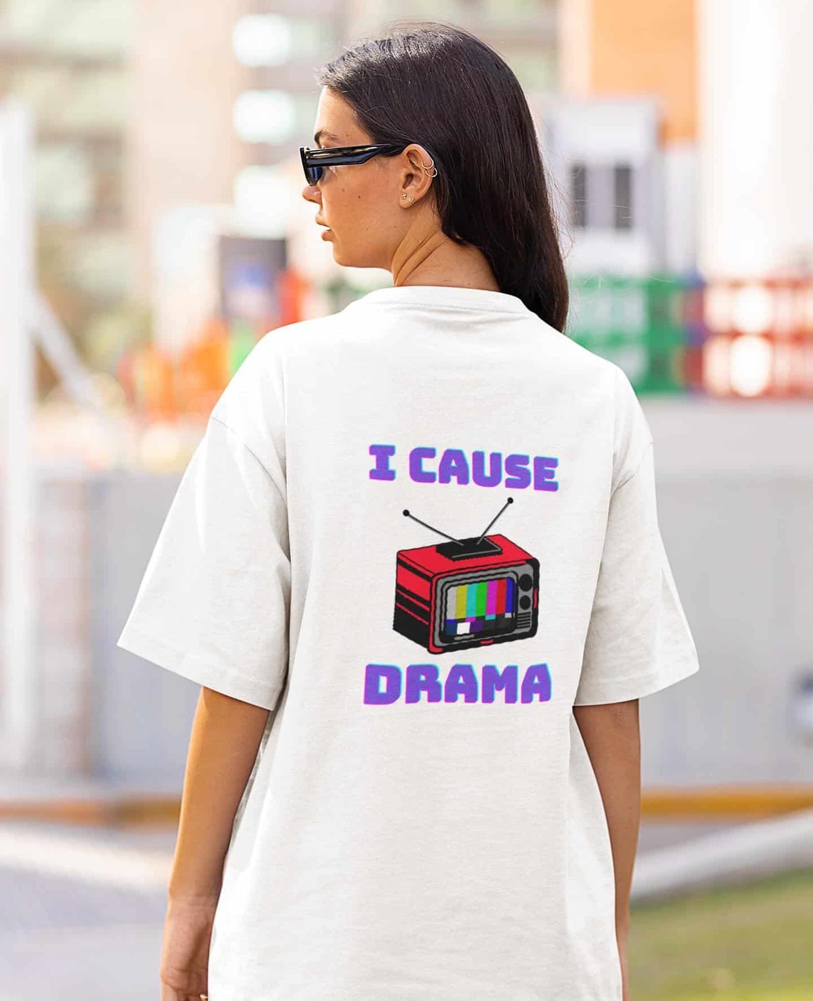 Mad Koffee Oversized T-shirts I Cause Drama - Oversized Drop Shoulder T-shirt