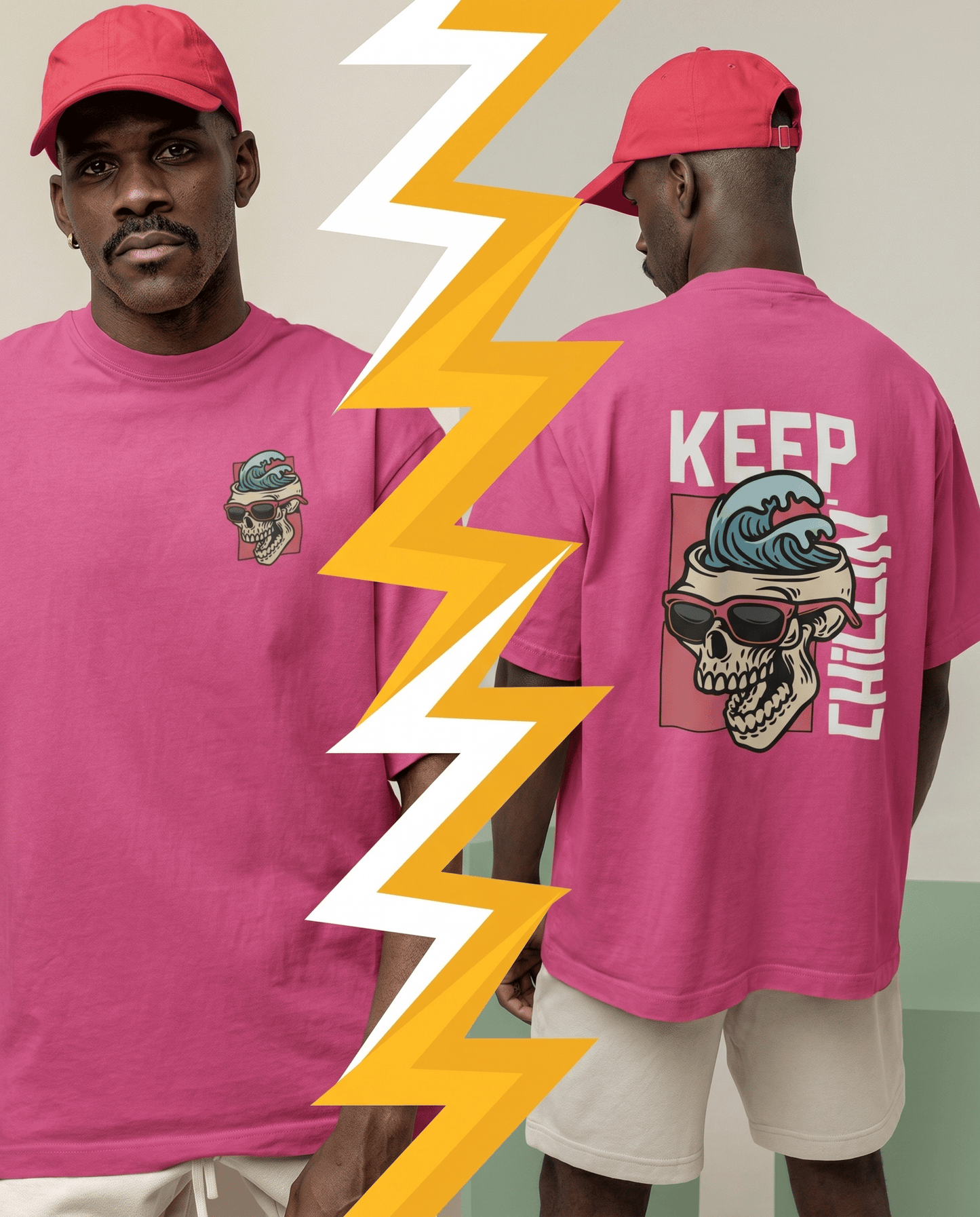 Mad Koffee Oversized T-shirts Rose / 2XL KEEP CHILLIN- Oversized Drop Shoulder T-shirt