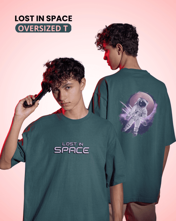 Mad Koffee Oversized T-shirts Black / 2XL Lost in space - Oversized Drop Shoulder T-shirt