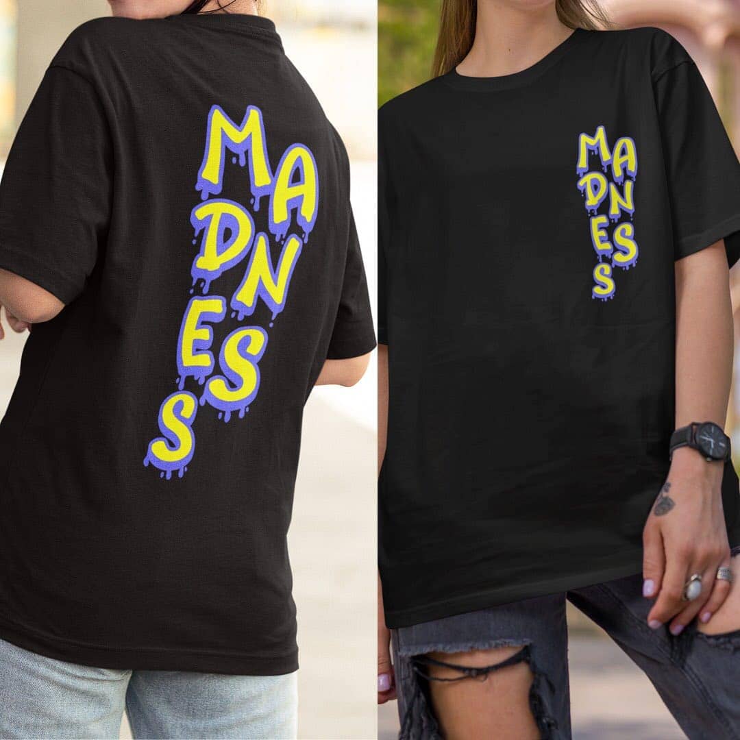 Mad Koffee Oversized T-shirts Green / 2XL Madness - Printed Oversized Drop Shoulder T-shirt