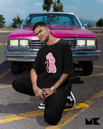 Mad Koffee Oversized T-shirts Black / 2XL Pink Felis - Printed Oversized T