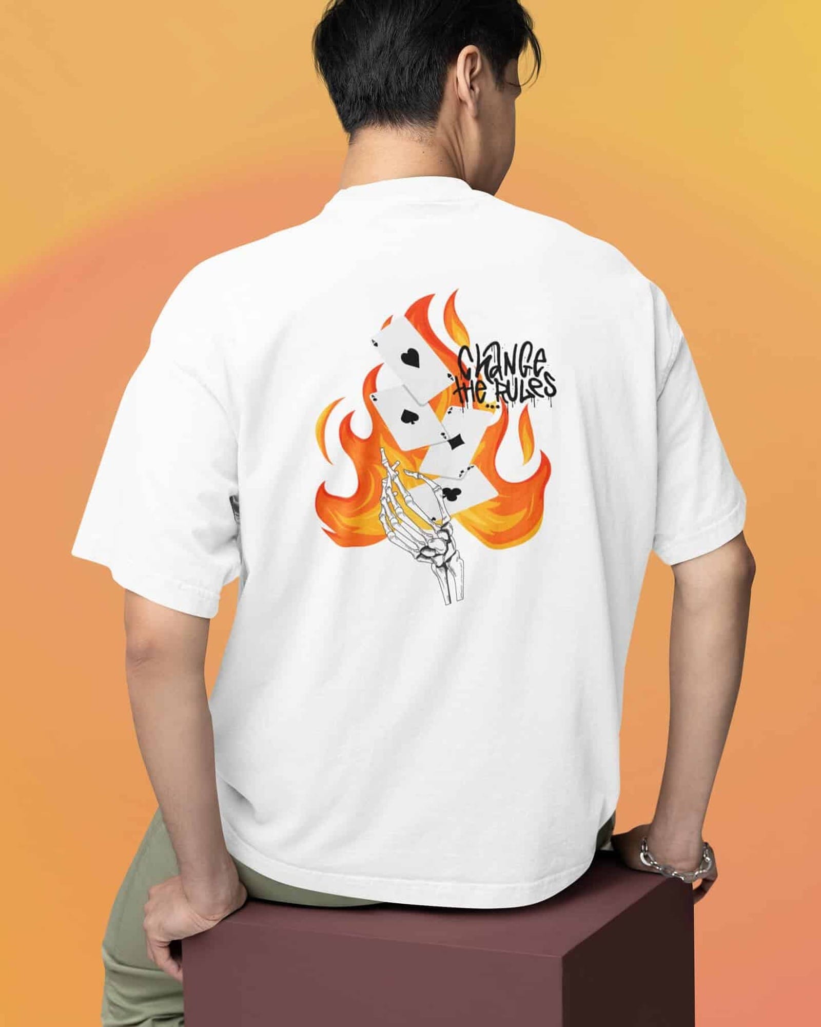 Mad Koffee Oversized T-shirts Playing Cards - Printed Oversized Drop Shoulder T-shirt