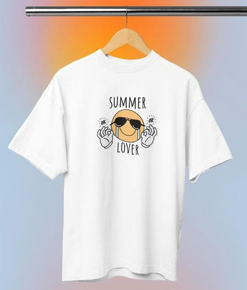 Mad Koffee Oversized T-shirts 2XL / Black Summer Lover- Printed Oversized Drop Shoulder T-shirt
