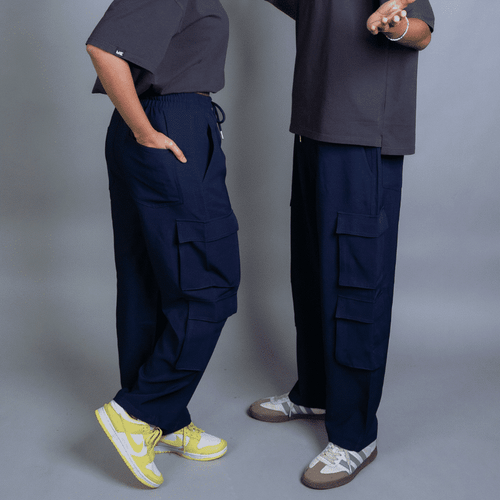 Load image 1 in gallery view. Mad Koffee Pants 8 Pocket Baggies – Blue Macchiato (Navy Blue)