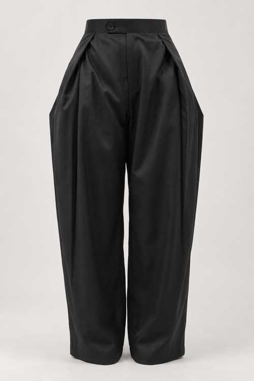 Load image 2 in gallery view. Mad Koffee Pants Pleated Balloon Pant - Black
