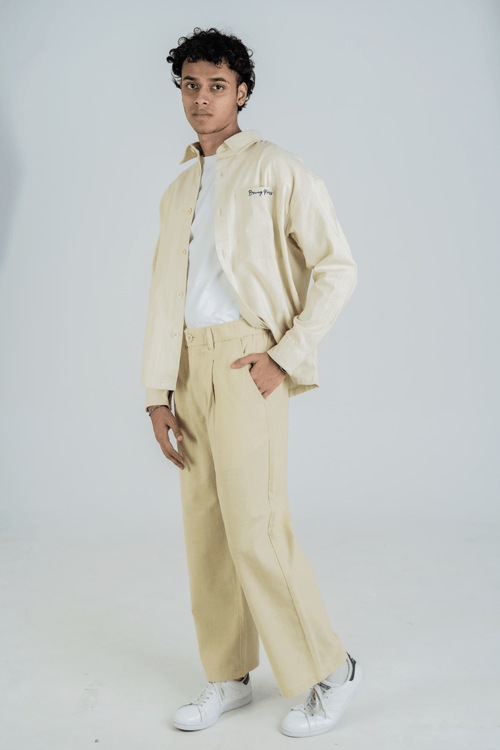 Load image 1 in gallery view. Mad Koffee Pants Remi Cotton Relaxed Fit Pant - Beige