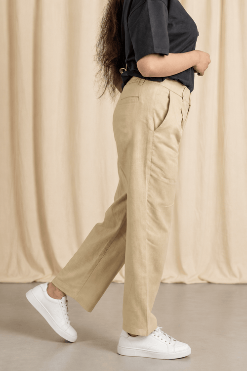 Load image 4 in gallery view. Mad Koffee Pants Remi Cotton Relaxed Fit Pant - Beige