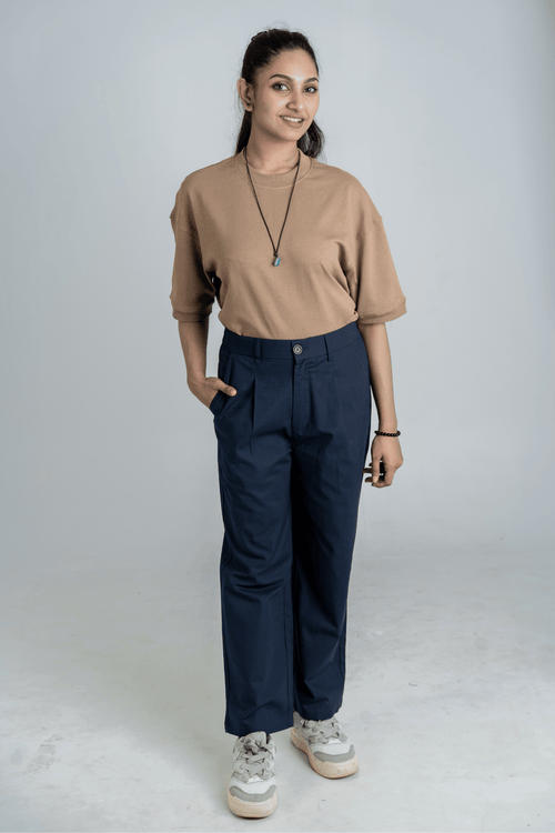 Load image 1 in gallery view. Mad Koffee Pants Remi Cotton Relaxed Fit Pant - Navy Blue