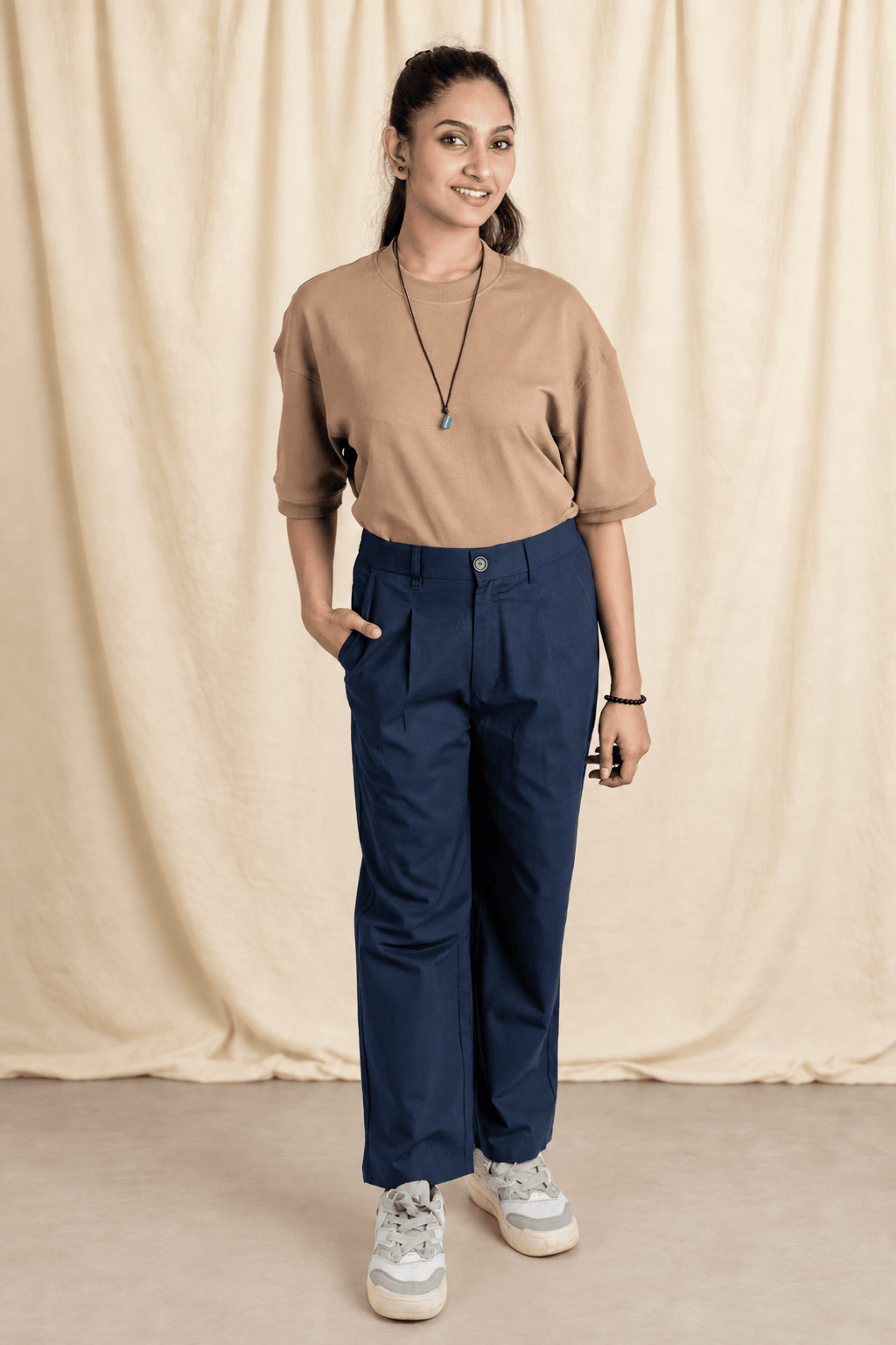 Mad Koffee Pants Remi Cotton Relaxed Fit Pant - Navy Blue