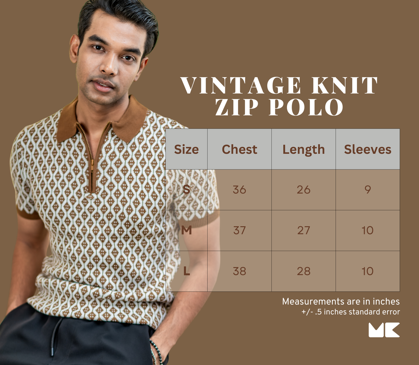 Vintage Knit Zip Polo Sweater