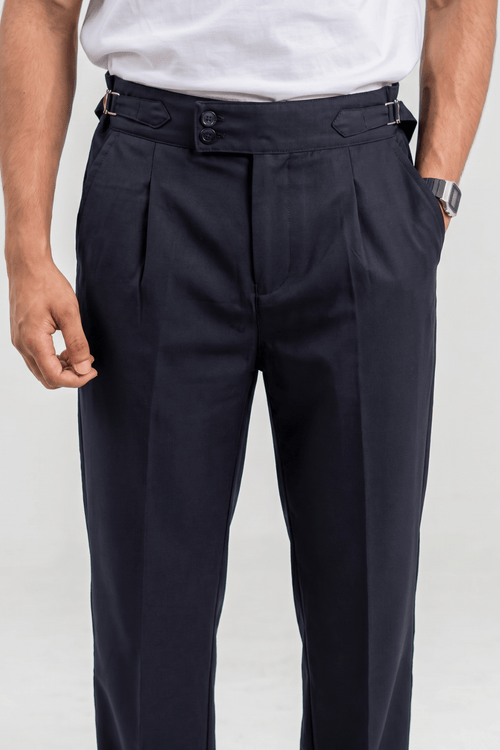 Load image 1 in gallery view. Mad Koffee Relaxed fit Bootcut Gurkha Pants - Black