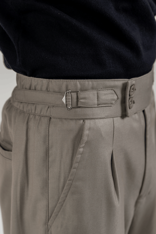 Load image 1 in gallery view. Mad Koffee Relaxed fit Bootcut Gurkha Pants - Stone Taupe