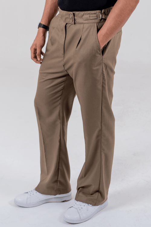 Load image 1 in gallery view. Mad Koffee Relaxed Fit Bootcut Gurkha Pants - Walnut Brown